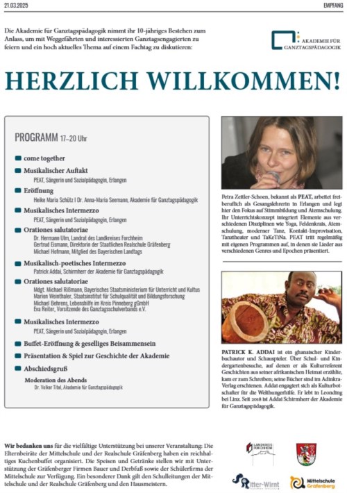 Programm Fachtagung - Adademie für Ganztagspädagogik - 10-Jahres-Feier