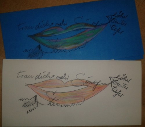 Außenansicht der zusammengefalteten Gutscheine